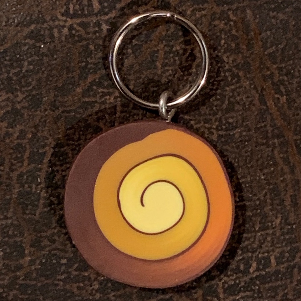 🎁 New Handmade Polymer Clay Pendant Keychain Neutral Browns